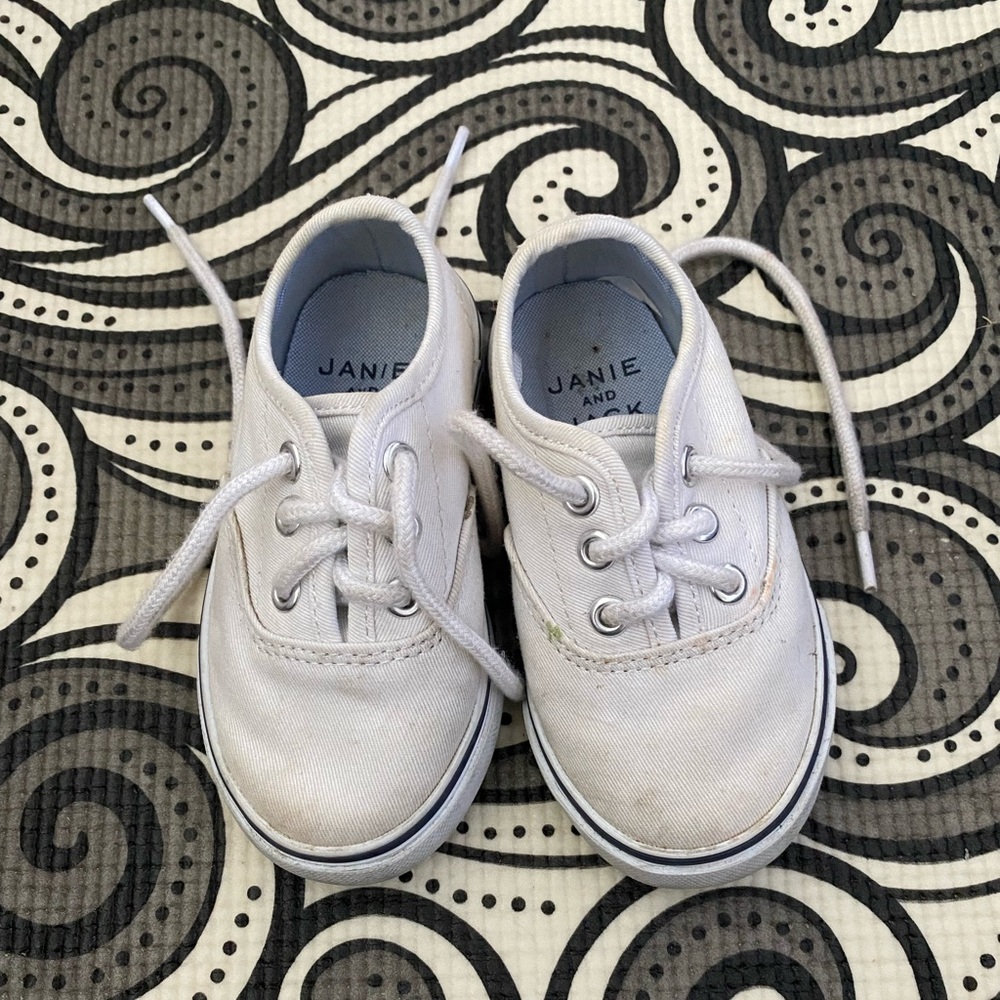 Janie and Jack White Canvas Sneakers